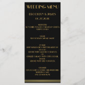 ブラック金ゴールド素晴らしギャツビー結婚のメニューカード メニュー (正面)