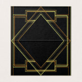 ブラック金ゴールド素晴らしヴィンテージ結婚ギャツビー座席表 名刺 (内部フラット)