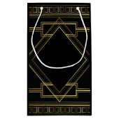 ブラック金ゴールド素晴らしヴィンテージ結婚式の引き出物 スモールペーパーバッグ (裏面)