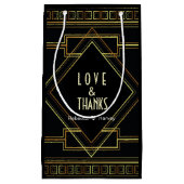 ブラック金ゴールド素晴らしヴィンテージ結婚式の引き出物 スモールペーパーバッグ (正面)