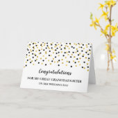 ブラック金ゴールド素晴らし孫娘ウェディングデー カード (黄色い花)