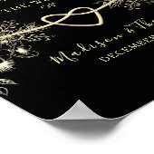 ブラック金ゴールド結婚のウェルカムポスター ポスター (角)