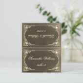 ブラック金ゴールド結婚の座席表 – ゲスト名の印刷 (スタンド正面)