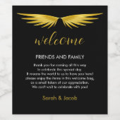 ブラック金ゴールド結婚の歓迎 ワインラベル (シングルラベル)