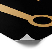 ブラック金ゴールド結婚アールデコ標識へようこそ ポスター (角)