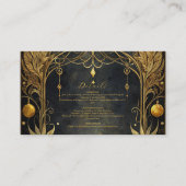 ブラック金ゴールド結婚アールヌーボー エンクロージャーカード (正面)