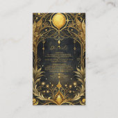 ブラック金ゴールド結婚アールヌーボー エンクロージャーカード (正面)