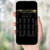 ブラック金ゴールド結婚グリッターの座席表 ポスター