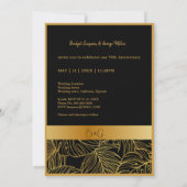 ブラック金ゴールド結婚グリーンリー50周年記念カード (裏面)