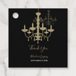 ブラック金ゴールド結婚シャンデリアのプレゼント フェイバータグ