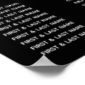 ブラック金ゴールド結婚シャンデリアの座席表 ポスター (角)