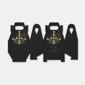 ブラック金ゴールド結婚シャンデリア フェイバーボックス (折り畳みなし)