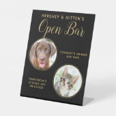 ブラック金ゴールド結婚ズペットドッグオープンバーカスタム2写真 台座サイン (正面)