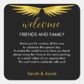 ブラック金ゴールド結婚ズ歓迎抱き枕 スクエアシール (正面)