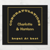 ブラック金ゴールド結婚ズ ビールラベル (シングルラベル)