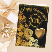 ブラック金ゴールド結婚ハッピー記念日 カード