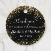 ブラック金ゴールド結婚ハートの感謝していユーザ フェイバータグ (正面)