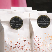 ブラック金ゴールド結婚ハートの感謝していユーザ ラウンドシール