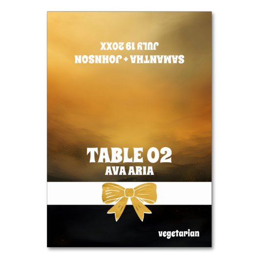 ブラック金ゴールド結婚ボウの食事の選択座席表 テーブルナンバー (正面)