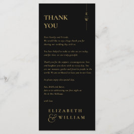 ブラック金ゴールド結婚モノグラム感謝座席表 メニュー