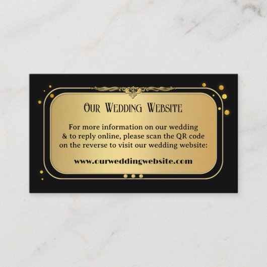 ブラック金ゴールド結婚紙吹雪のウェブサイト エンクロージャーカード (正面)