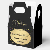 ブラック金ゴールド結婚紙吹雪サンキュー フェイバーボックス (オープン)