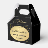 ブラック金ゴールド結婚紙吹雪サンキュー フェイバーボックス (正面サイド)
