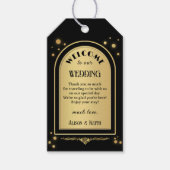ブラック金ゴールド結婚紙吹雪 ギフトタグ (正面)