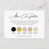 ブラック金ゴールド結婚+ニュートラル服飾カラーパレット エンクロージャーカード (正面)