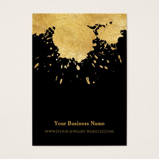 ブラック金ゴールド絵を描スプラッシュイヤリングディスプレイカード (正面)