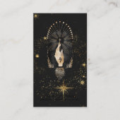 *~*ブラック金ゴールド線神秘的な手の蛇の星 名刺 (正面)