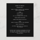 ブラック金ゴールド花模様写真葬儀プログラム (裏面)