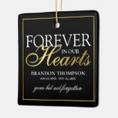 ブラック金ゴールド葬儀写真記念クリスマス セラミックオーナメント (左)