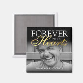 ブラック金ゴールド葬儀写真追悼碑 マグネット (正面/裏面)