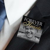 ブラック金ゴールド葬儀写真追悼碑 缶バッジ