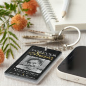 ブラック金ゴールド葬儀写真追悼記念 キーホルダー