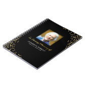 ブラック金ゴールド葬式の弔意 |フォトメモリアル ノートブック (左側)