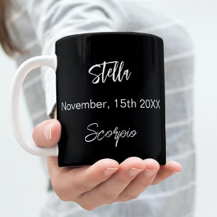ブラック金ゴールド蠍座星座誕生日 コーヒーマグカップ