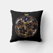 ブラック金ゴールド装飾グリッターボールメリークリスマス クッション (裏面)