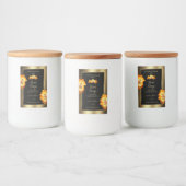 ブラック金ゴールド製品ラベルブルーミングオレンジ色のバラ フードラベル (ボトル)