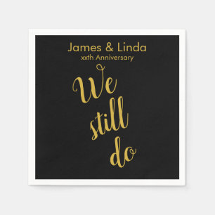 ブラック金ゴールド記念パーティーサービス スタンダードカクテルナプキン