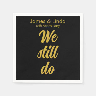 ブラック金ゴールド記念日パーティーサービス私たちはまだ行う スタンダードカクテルナプキン