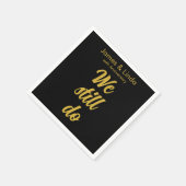 ブラック金ゴールド記念日パーティーサービス私たちはまだ行う スタンダードカクテルナプキン (角)