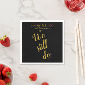 ブラック金ゴールド記念日パーティーサービス私たちはまだ行う スタンダードカクテルナプキン (インサイチュ)