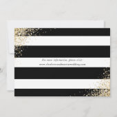 ブラック金ゴールド赤面ピンクウォーターカラーフローラ結婚ズ セーブザデート (裏面)