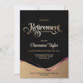 ブラック金ゴールド退職パーティの招待状 招待状 (正面)