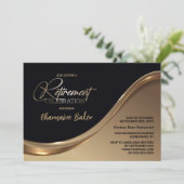 ブラック金ゴールド退職パーティの招待状 招待状 (スタンド正面)