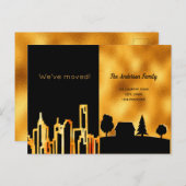 ブラック金ゴールド都市の国の私たちは発表のポストを移動 案内ポストカード (正面/裏面)