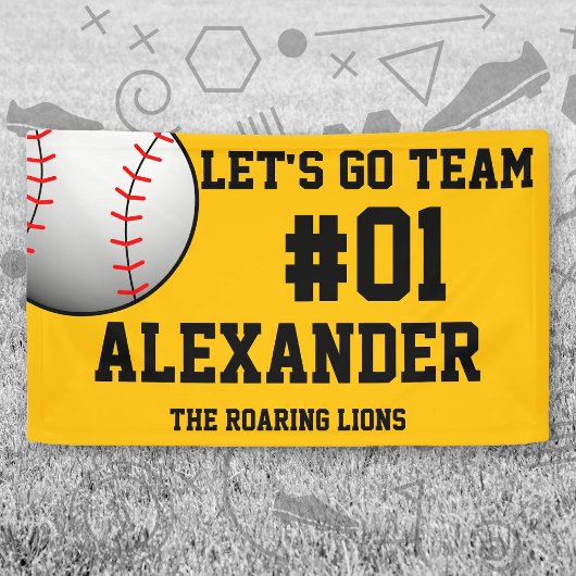 ブラック金ゴールド野球チームスピリット 横断幕