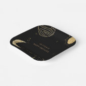 ブラック金ゴールド銀河系ムーンスターボーイベビーシャワー ペーパープレート (傾斜あり)